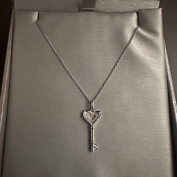 Zales Jewelry - Diamond Key Pendant in 18” 925 Stamp Sterling silver Necklace from Zale